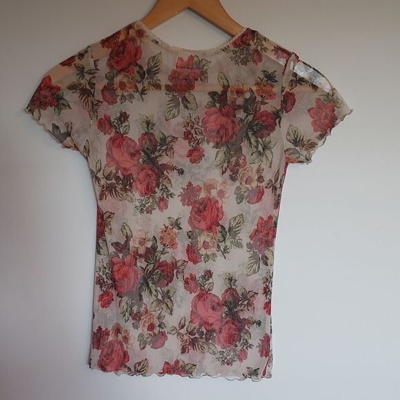 Free Kisses Sheer Mesh/Nylon Top Size S - Picture 3 of 3